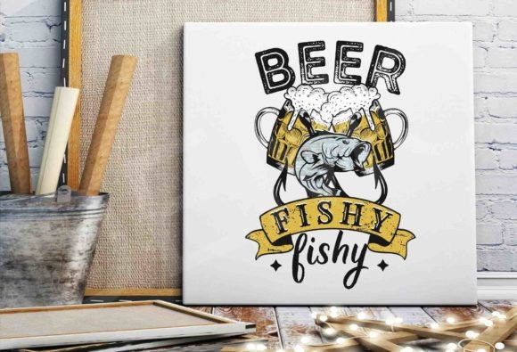 A Funny Beer Fish PNG for T-Shirt Graphics & Casual Branding