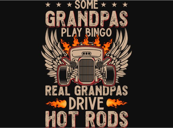 Grandpa Hot Rods Driving Tshirt Design for Blog Graphics